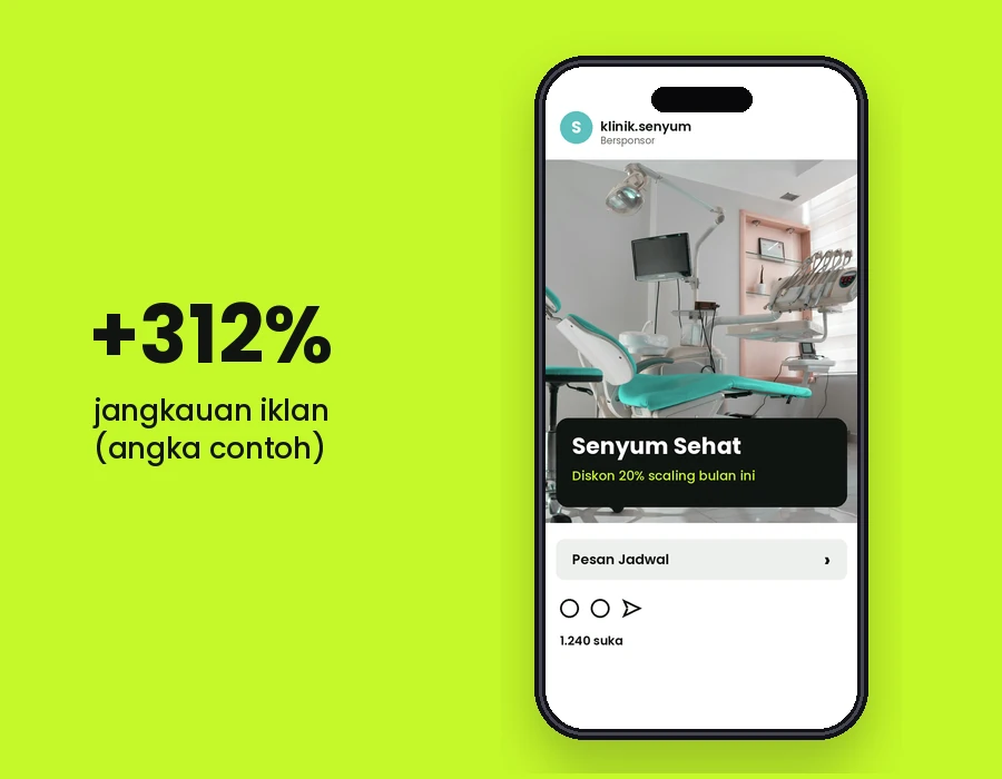 Mockup proyek contoh Kampanye Klinik Senyum